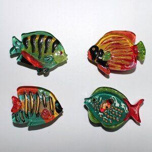 Four ( 4 ) Fish Button Covers or Dismantle for Art Projects